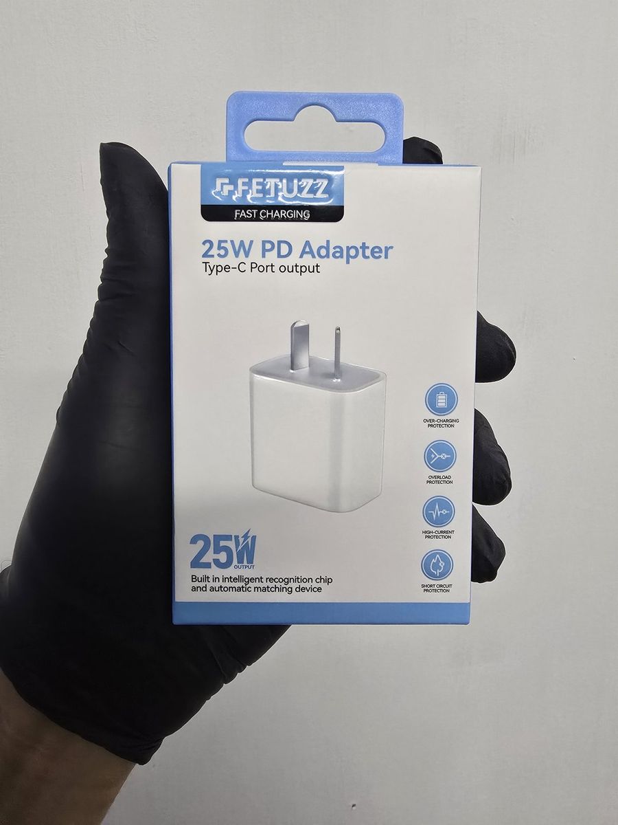 Caja del cargador Fetuzz de 25 W con puerto USB-C y chip de reconocimiento inteligente